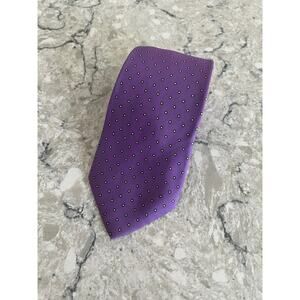 Vintage Jsaco Men's 100% Italian Silk Neck Tie Purple w White Polka Dots JL